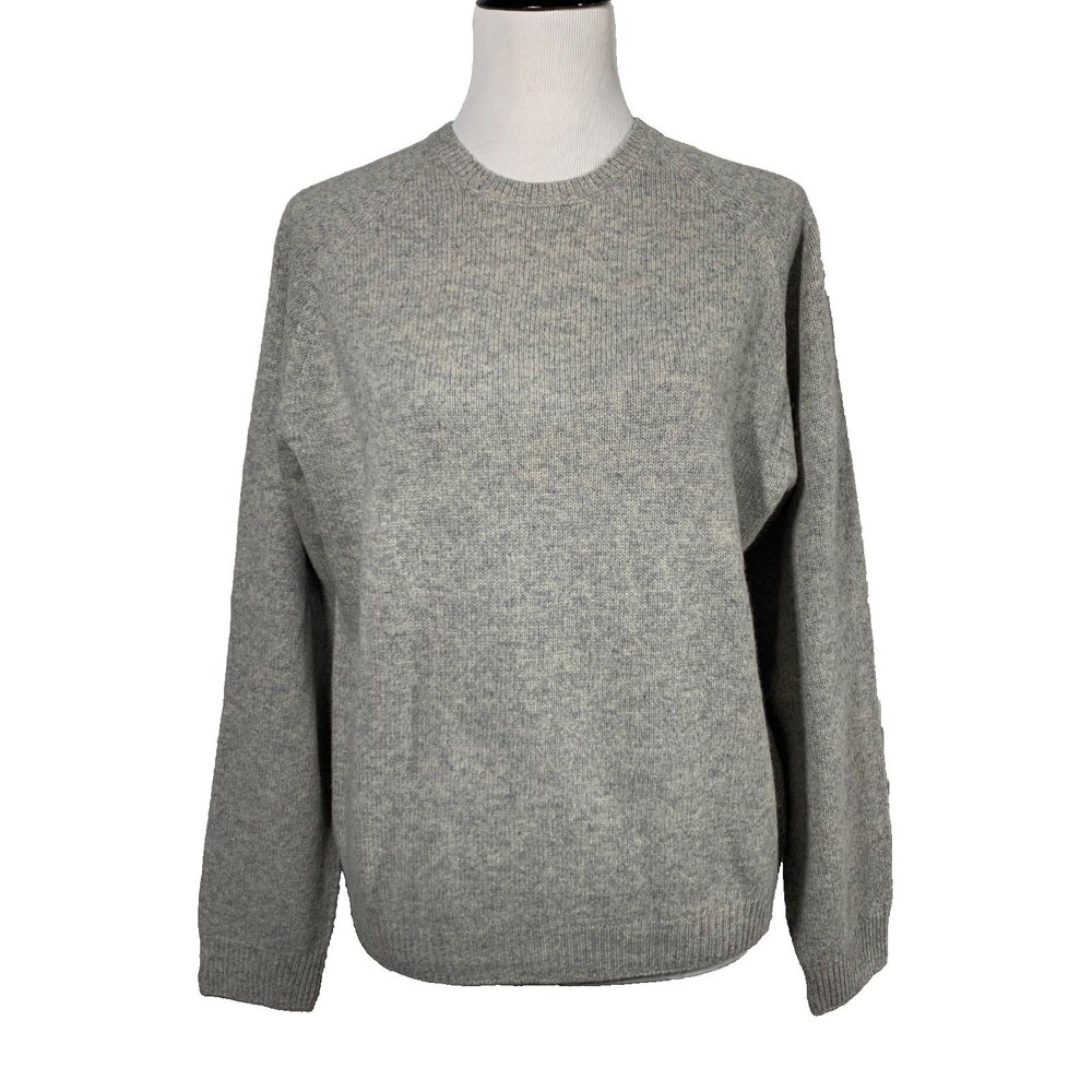 Quince Yak Wool Crewneck Sweater Womens Large Warm Heather Gray Soft